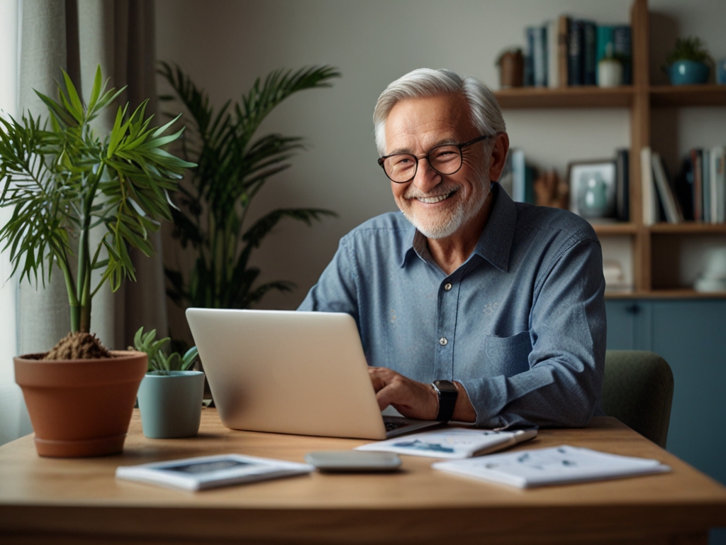 aposentado ganhando renda extra online