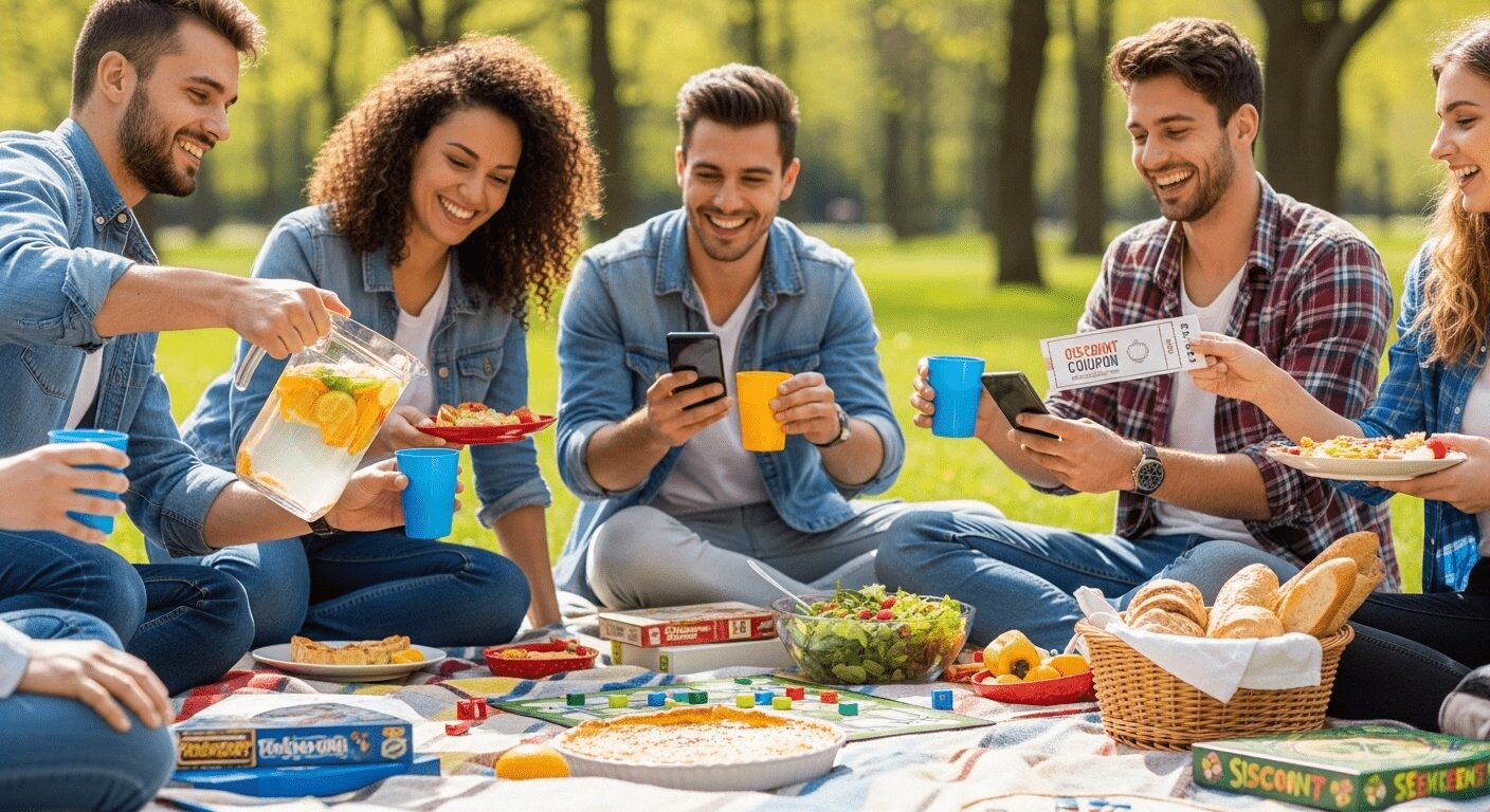 Jovens se divertem economicamente, mostrando cortes inteligentes de gastos sem perder qualidade de vida