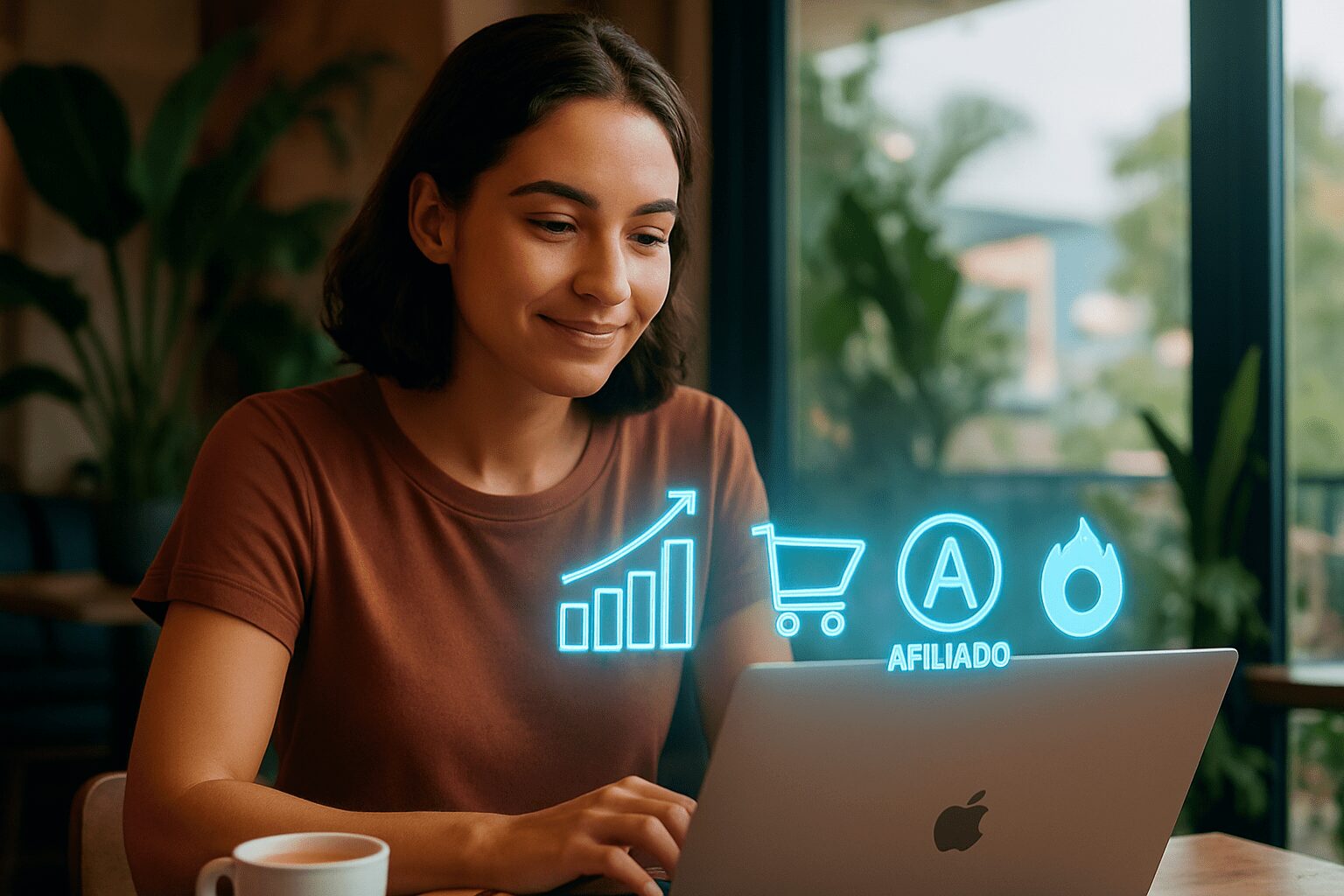 Pessoa trabalhando com laptop, simbolizando o potencial da renda extra online e o marketing de afiliados para ajudar a como sair das dívidas ganhando dinheiro na internet