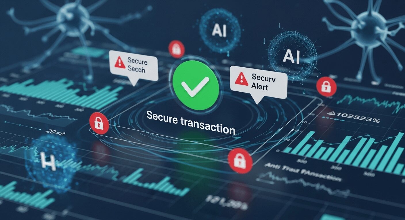 Painel de controle de sistemas antifraude monitorando transações em tempo real, uma barreira essencial para prevenir golpes e fraudes em vendas online