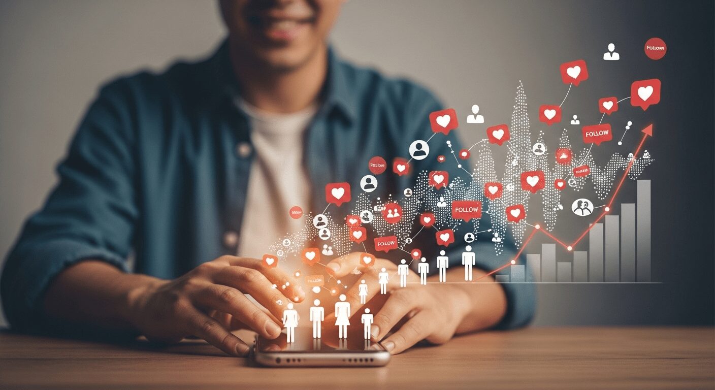 Influencer no TikTok construindo audiência. Dicas para aumentar seguidores e lucrar com estratégias eficazes