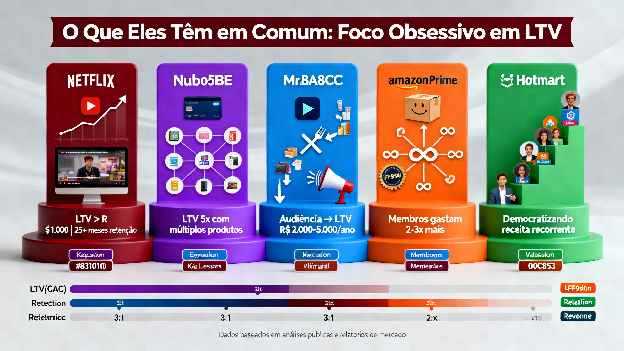 Hall da fama de empresas que dominaram lifetime value no marketing digital: Netflix, Nubank, MrBeast, Amazon, Hotmart