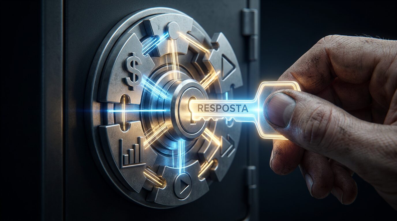 Uma pessoa encontrando as respostas para as perguntas frequentes sobre como começar no tráfego pago e obter resultados.