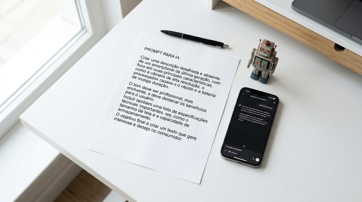 Template prompt agente IA automatizar vendas WhatsApp copiar colar com print ChatGPT e robo toy.